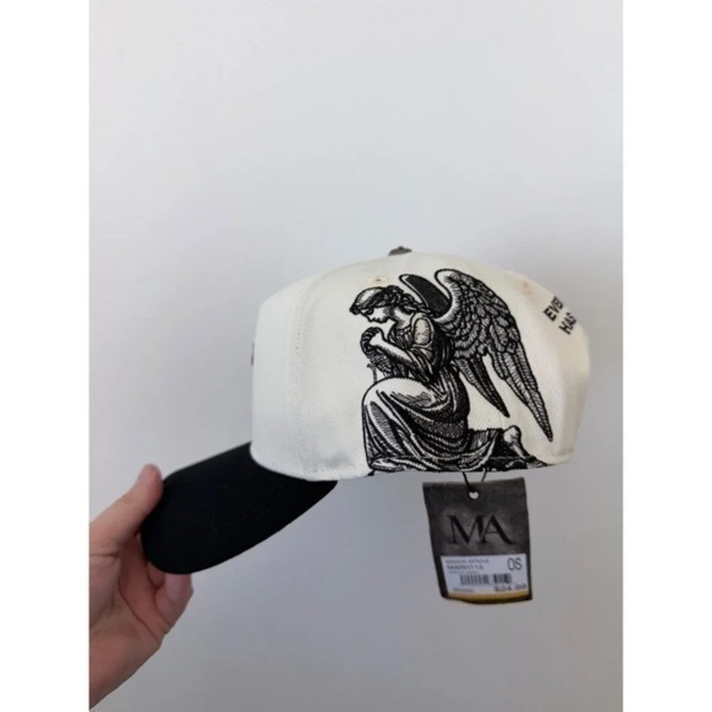 Maison Article Adjustable Hat – "Every Sinner Has a Future" Cross – Cream/Black - Picture 2 of 5